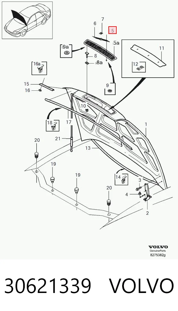 Atrapa chłodnicy do Volvo V40  VW