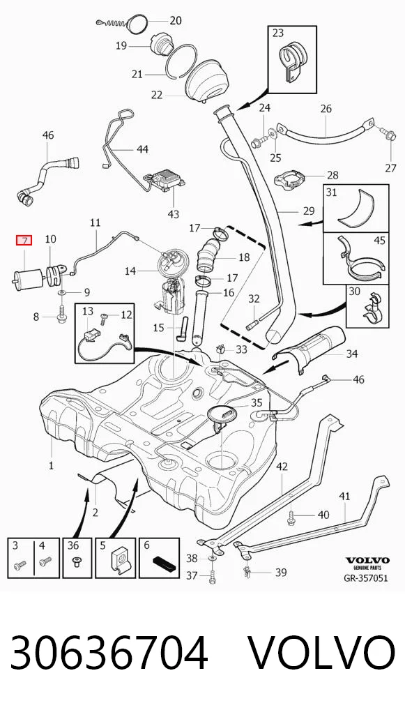 30636704 Volvo Filtr paliwa