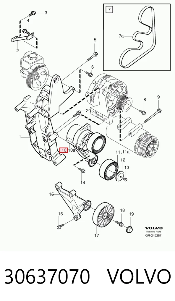 30637070 Volvo Napinacz paska napędowego