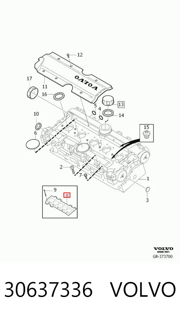30637336 Volvo Uszczelka głowicy cylindrów