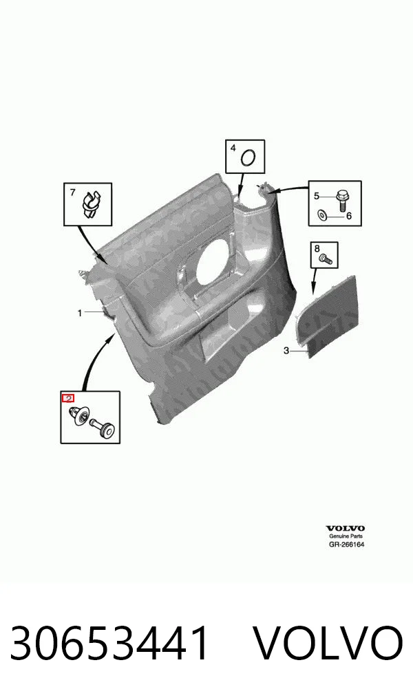 30653441 Volvo Spinka mocowania zderzaka przedniego