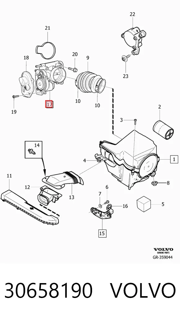 30658190 Volvo Przepustnica, komplet