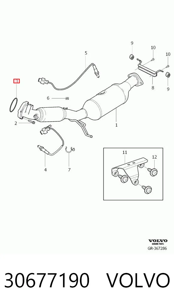 30677190 Volvo Uszczelka rury odbiornika tłumika