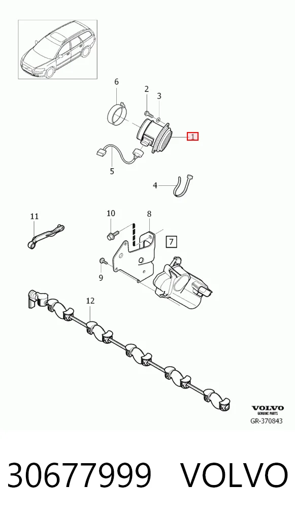 30677999 Volvo Czujnik przepływu powietrza, przepływomierz powietrza M.A.F.