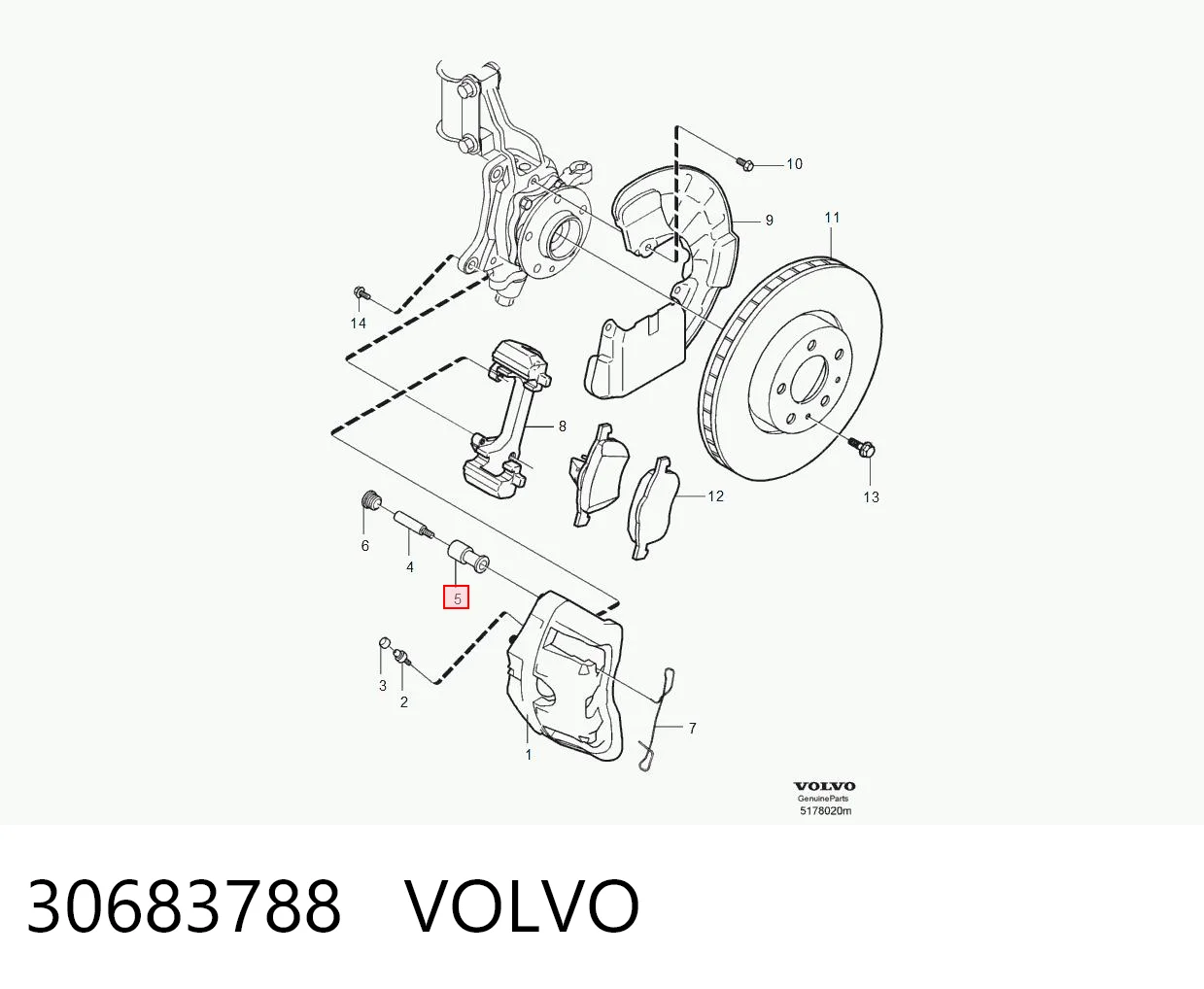 30683788 Volvo Zestaw naprawczy zacisku hamulcowego przedniego
