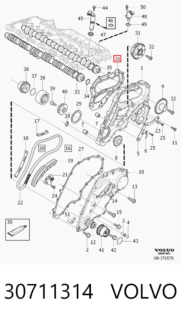 30711314 Volvo Koło pasowe alternatora