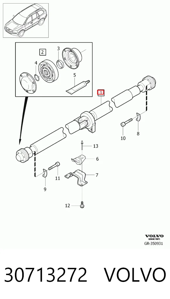Wał Cardana tylny, kompletny Volvo XC90 SUV (2002 - 2015) cena, od 242,92 USD