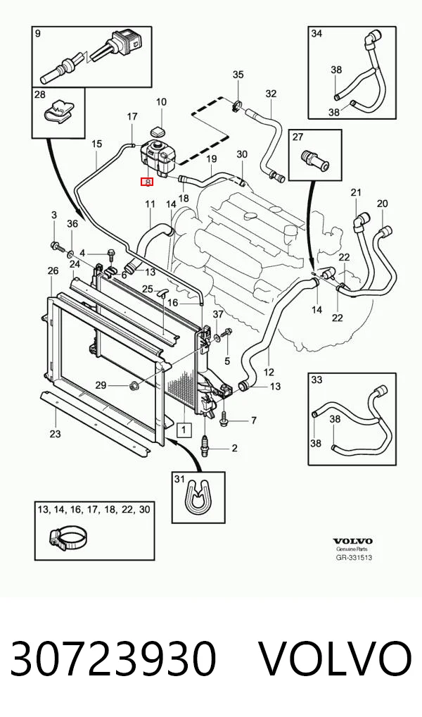 30723930 Volvo Zbiorniczek wyrównawczy układu chłodzenia