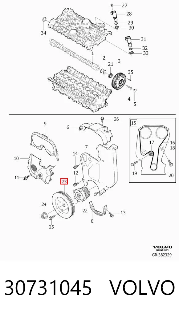 30731045 Volvo Koło pasowe wału korbowego