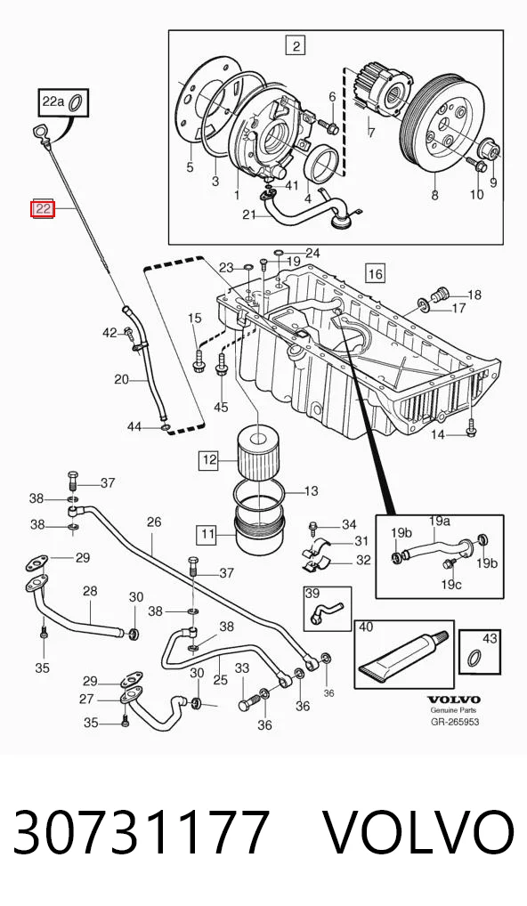 30731177 Volvo Bagnet poziomu oleju w silniku