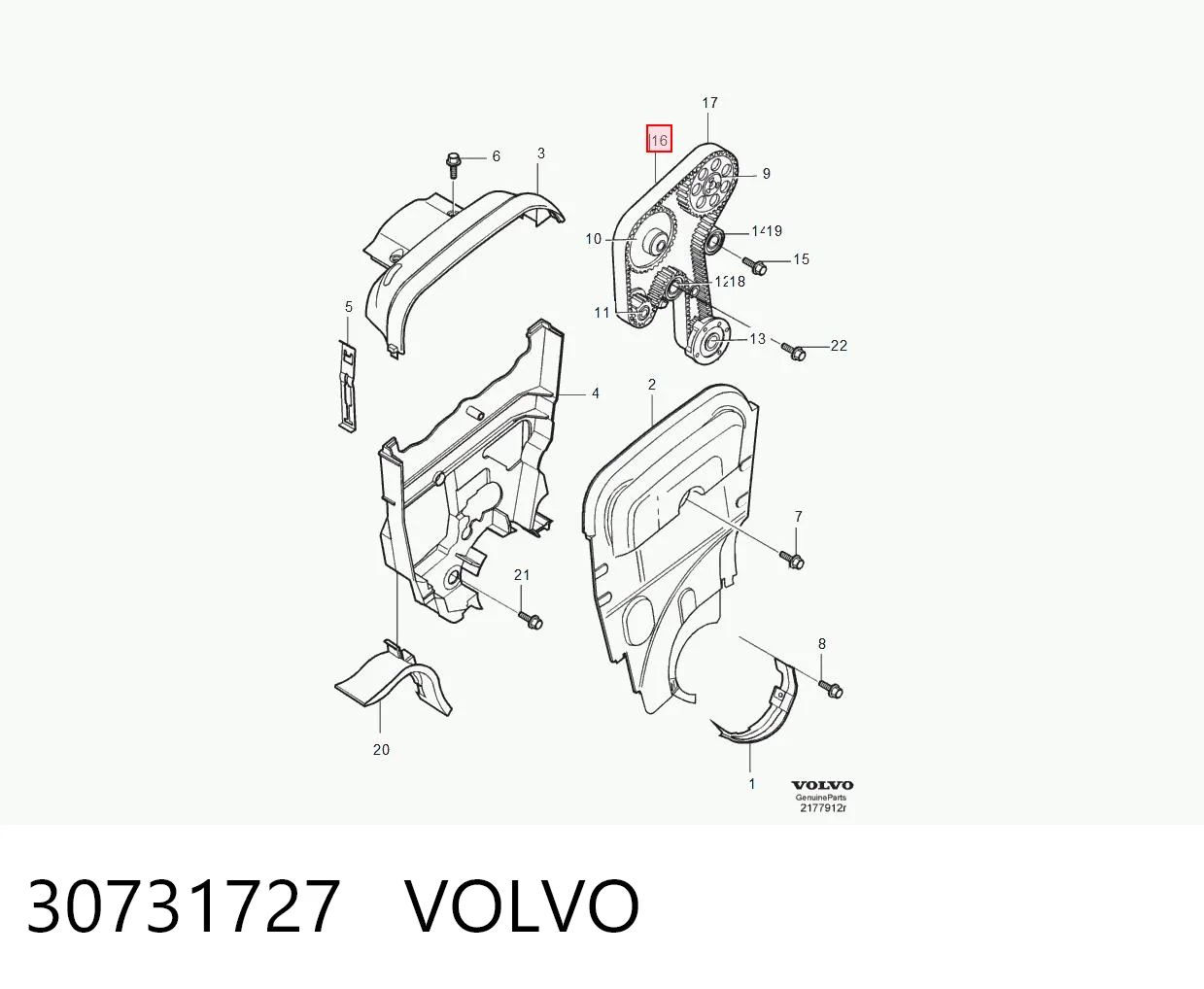 30731727 Volvo Pasek rozrządu, zestaw
