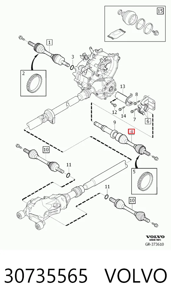 Półoś napędowa przednia prawa Volvo XC90 