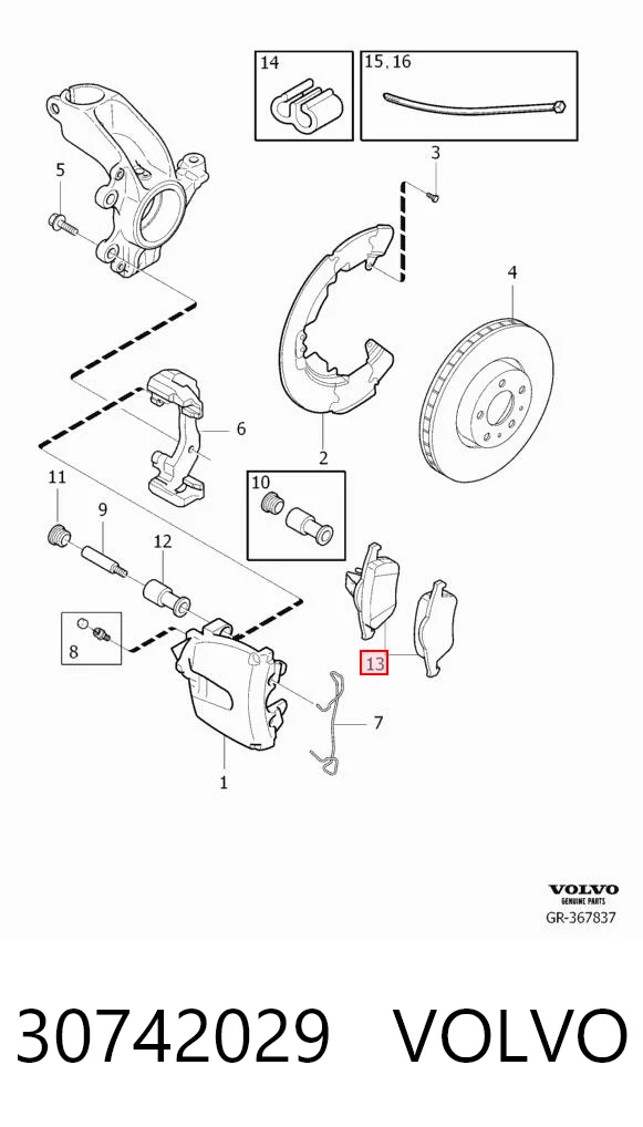 30742029 Volvo Klocki hamulcowe przednie tarczowe