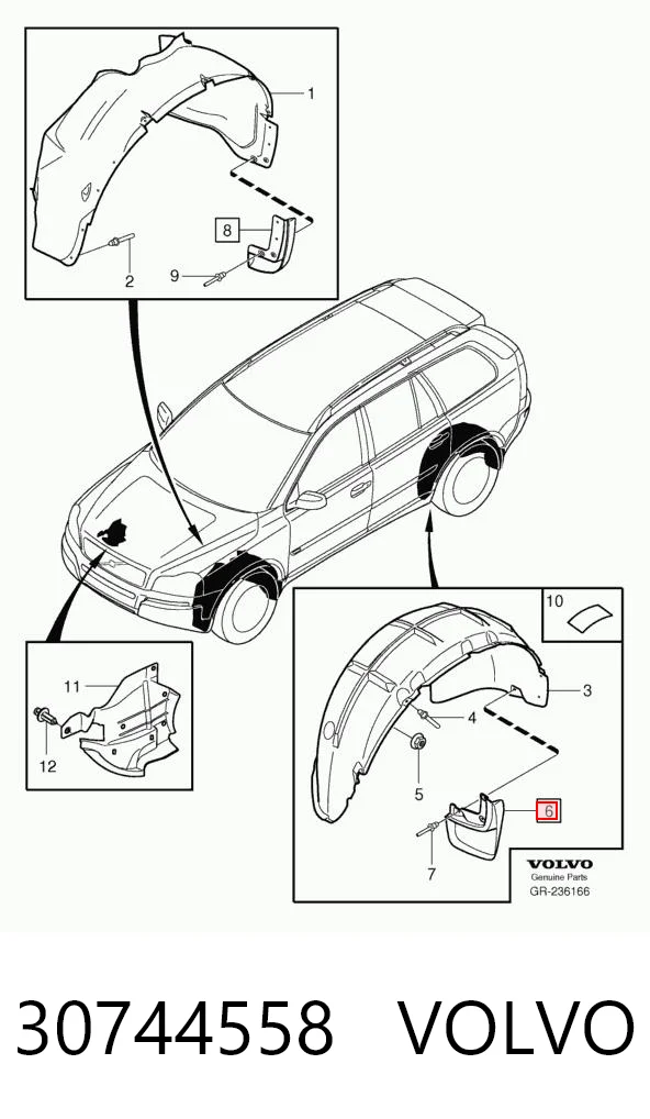 Chlapacze tylne, komplet do Volvo XC90  