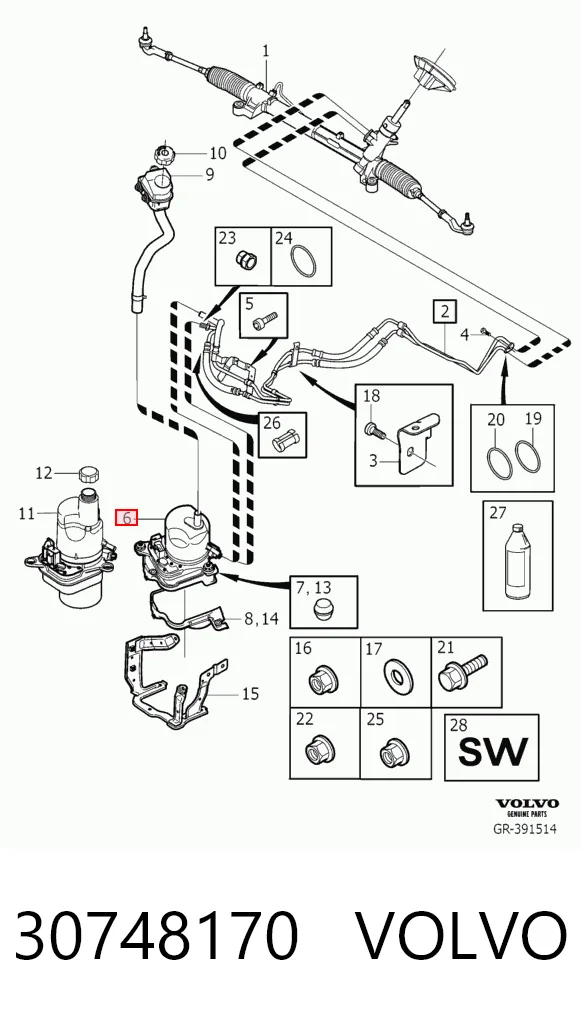 30748170 Volvo Pompa wspomagania hydraulicznego kierownicy