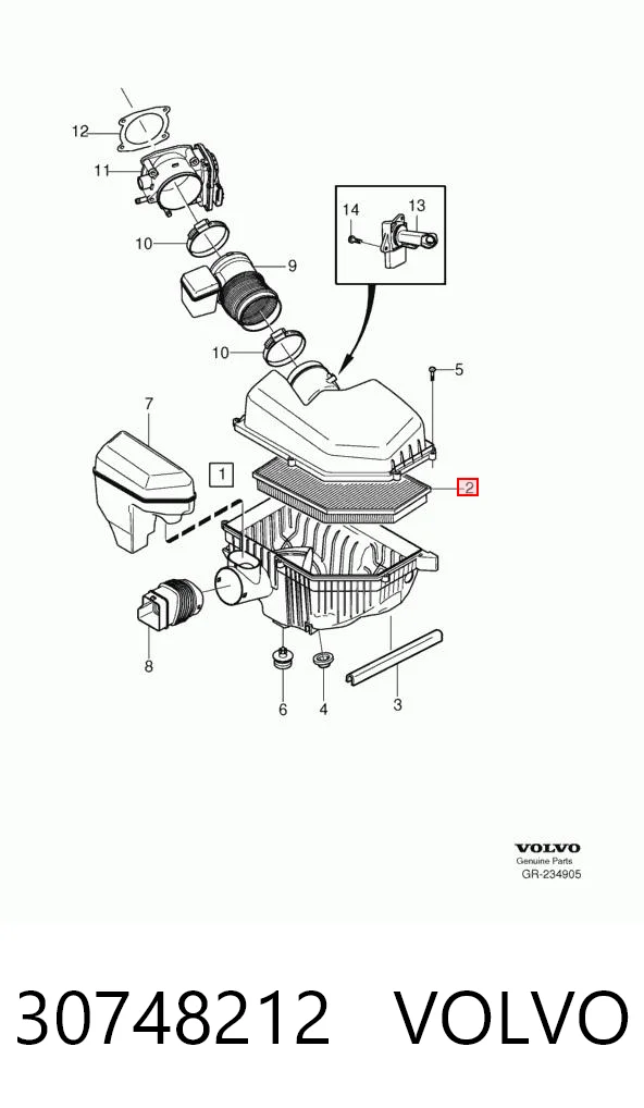 30748212 Volvo Filtr powietrza