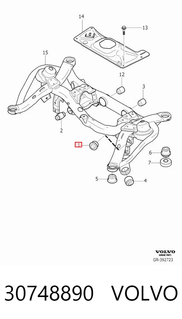 30748890 Volvo Silentblock czopu tylnego
