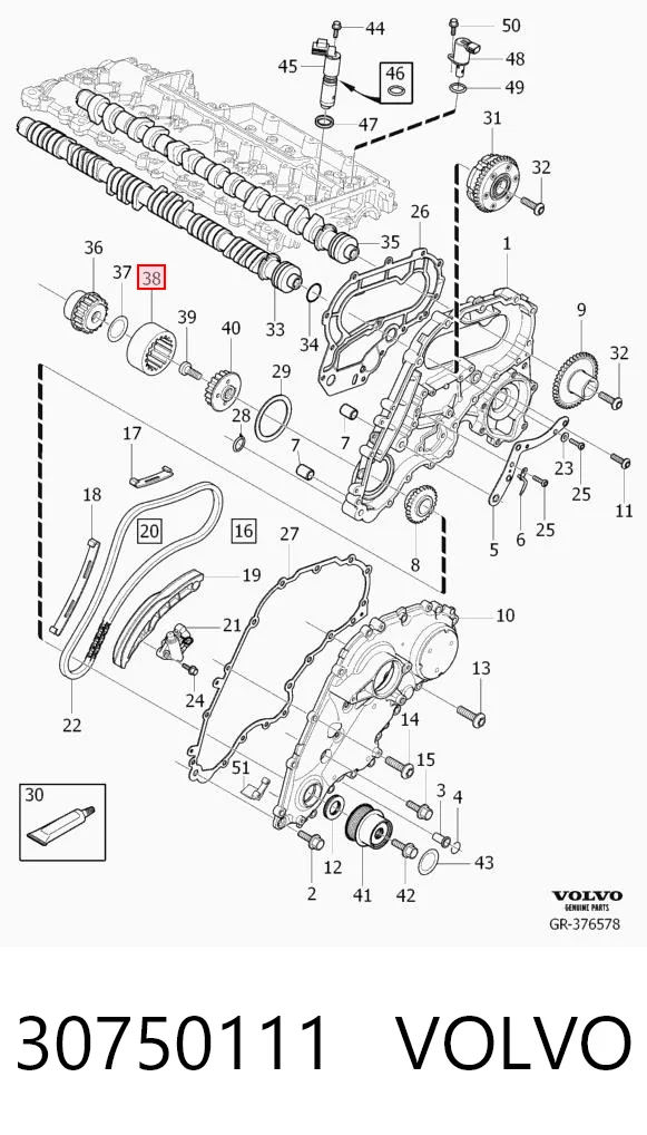 30750111 Volvo Ruchoma tuleja sprzęgła alternatora