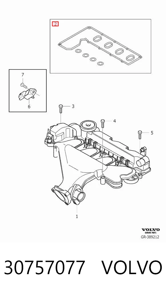30757077 Volvo Uszczelka pokrywy zaworowej silnika, zestaw