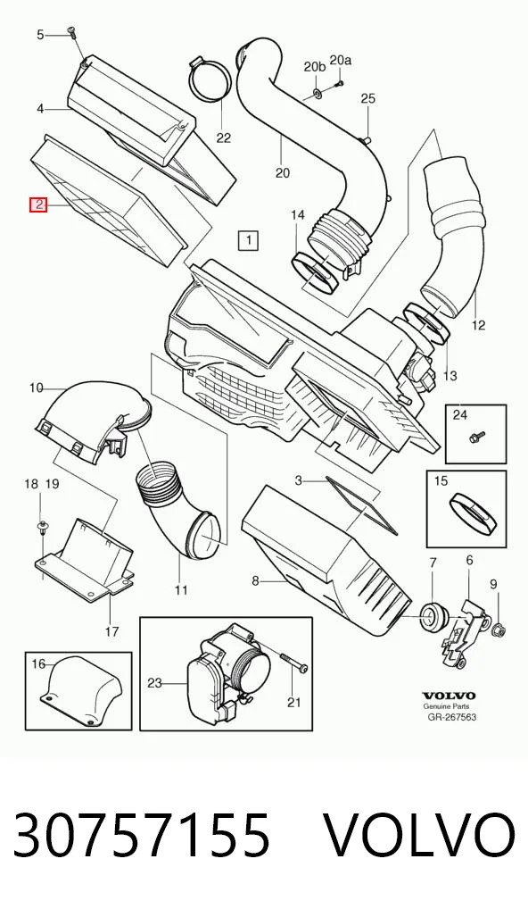 30757155 Volvo Filtr powietrza