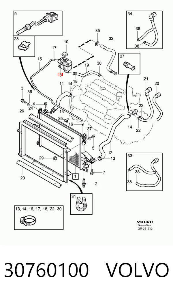 30760100 Volvo Zbiorniczek wyrównawczy układu chłodzenia