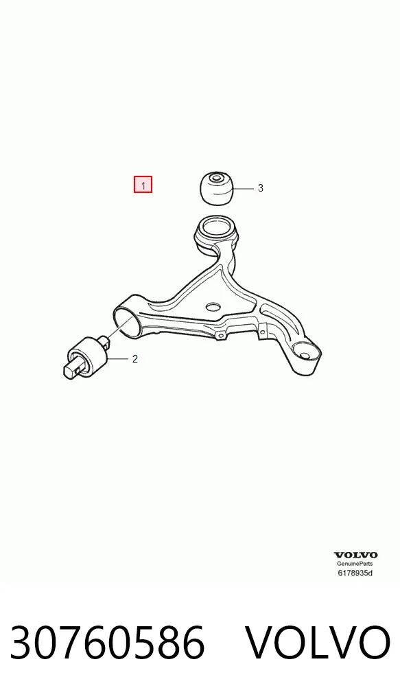 30760586 Volvo Wahacz zawieszenia przedniego dolny lewy