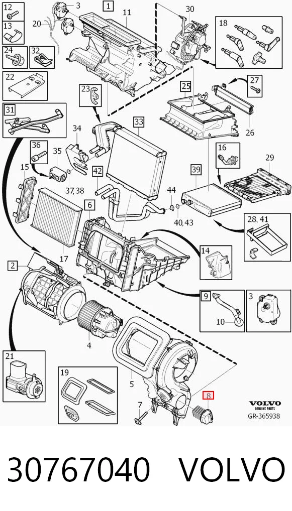 30767040 Volvo Rezystor wentylatora nagrzewnicy (ogrzewacza kabiny)