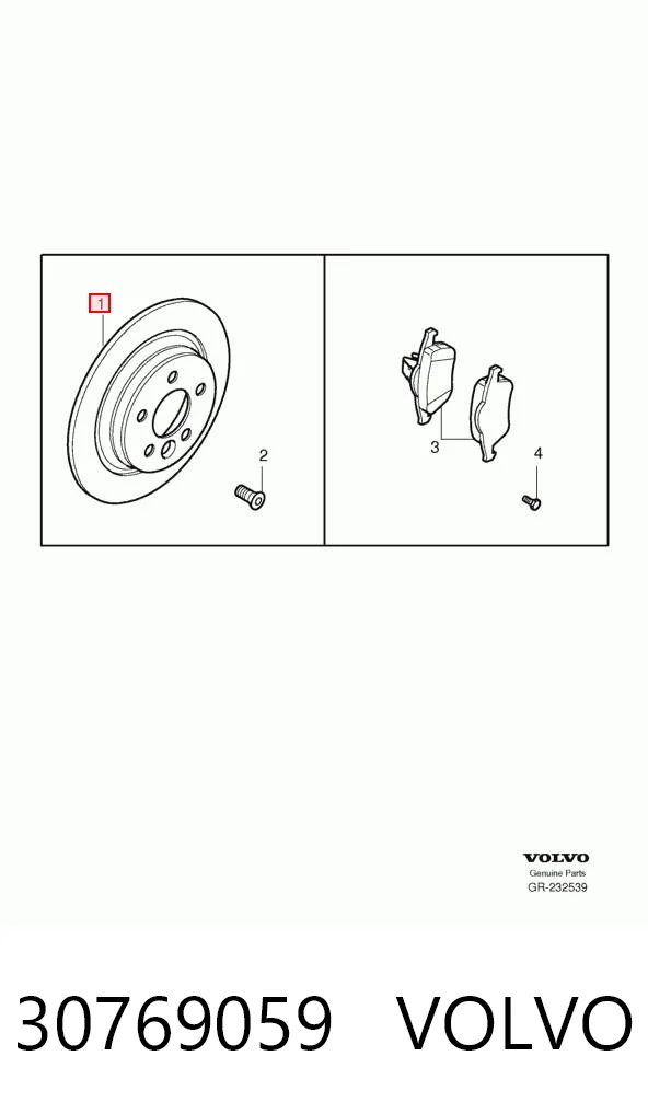 30769059 Volvo Tarcza hamulcowa tylna