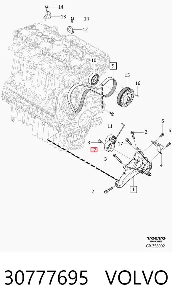  Rolka napinacza paska napędowego Volvo XC60 1