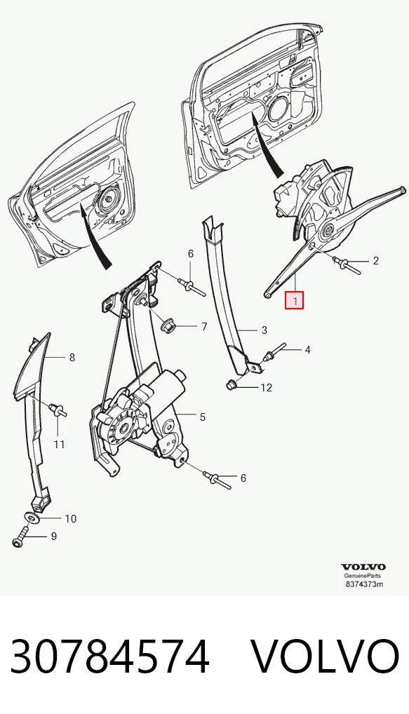  Mechanizm podnoszenia szyby drzwi przednich lewych Volvo S60 1
