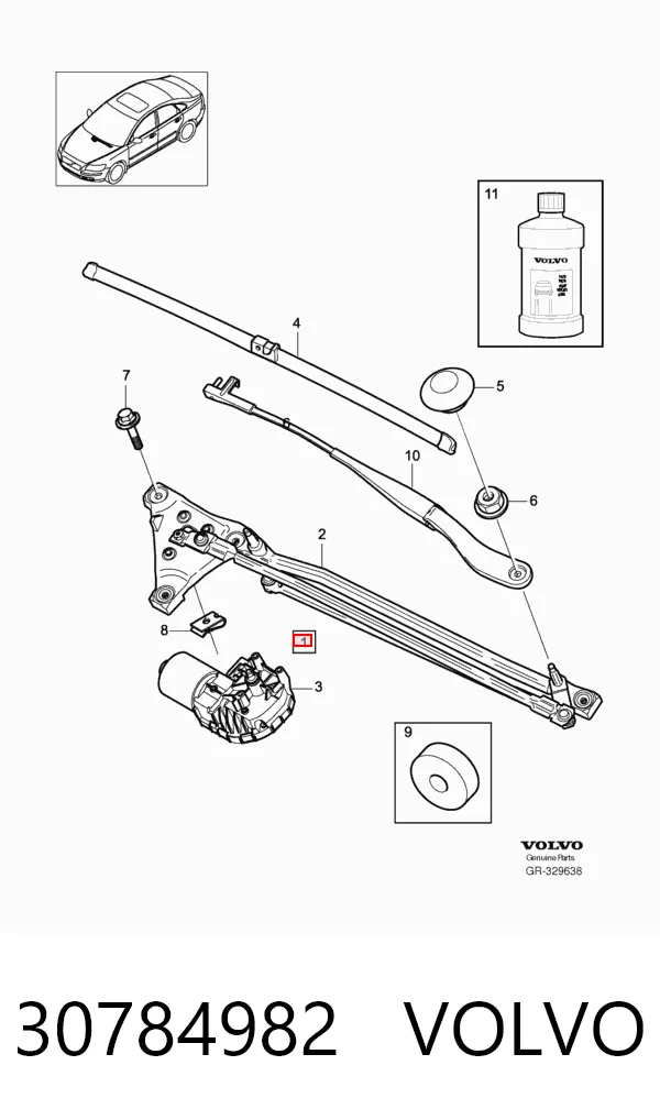 Mechanizm wycieraczek Volvo S40 II