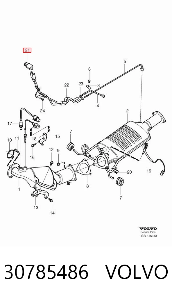 30785486 Volvo Czujnik ciśnienia spalin