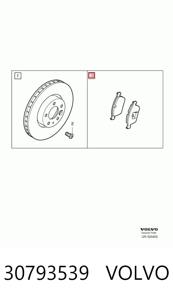 30793539 Volvo Klocki hamulcowe przednie tarczowe