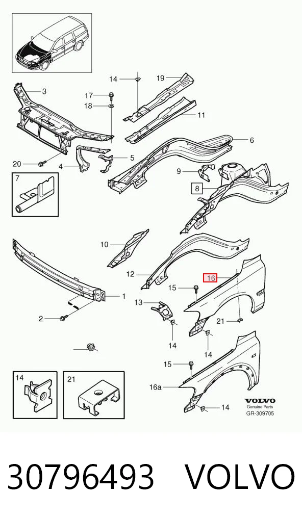 Błotnik przedni prawy do Volvo S60 I RS, RH