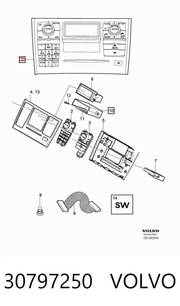Radioodtwarzacz (radio AM/FM) do Volvo XC90  