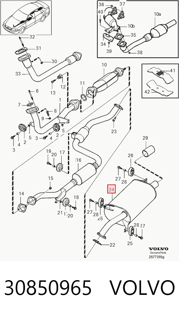 Tłumik, tylna część Volvo V40 kombi (VW) (1995 - 2004) cena, od 77,80 USD