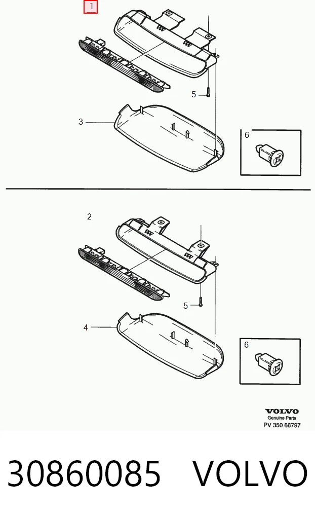 Lampa stop tylna dodatkowa do Volvo S40 I VS