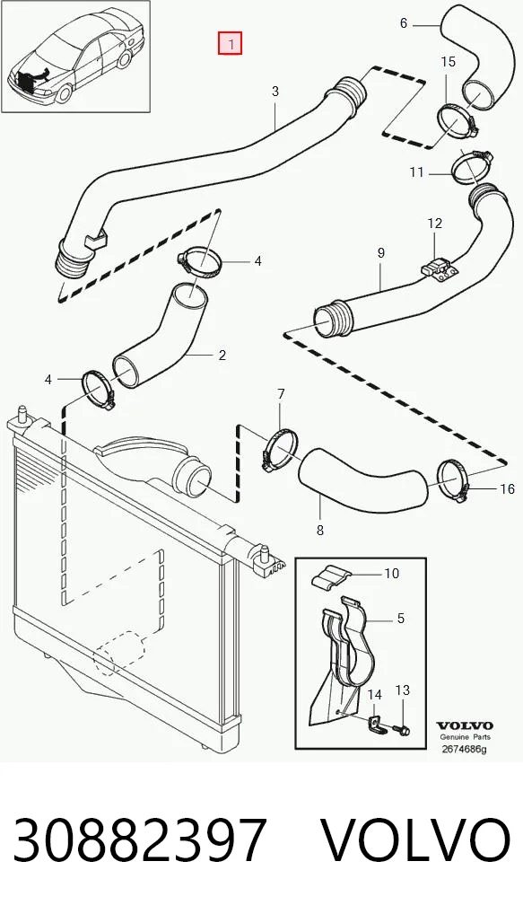 Chłodnica intercoolera do Volvo V40  VW
