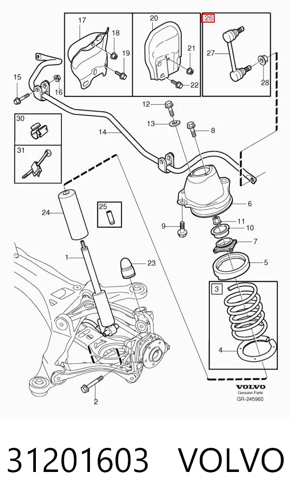 31201603 Volvo Łącznik stabilizatora tylnego