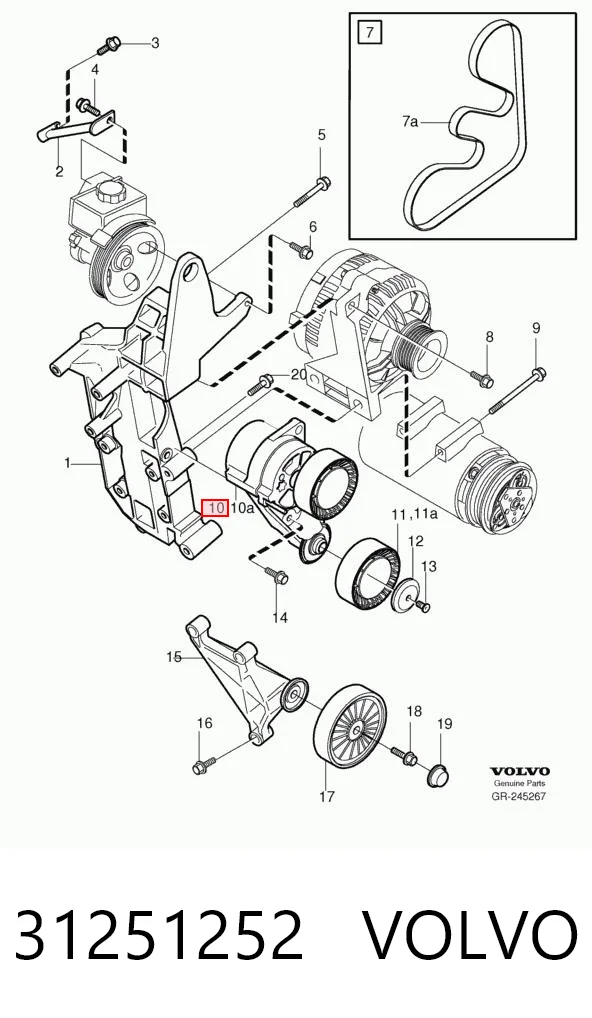 31251252 Volvo Napinacz paska napędowego