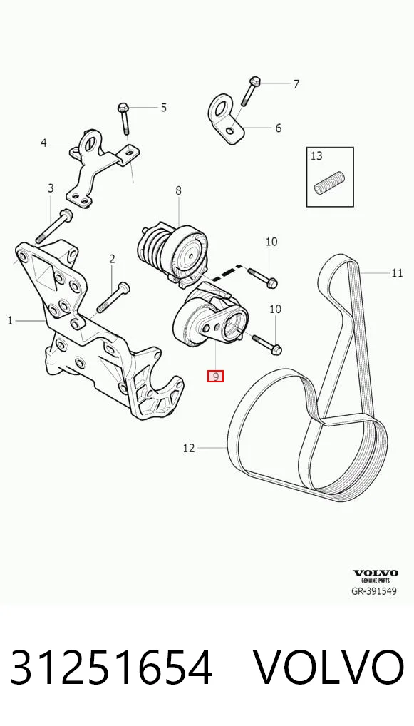 31251654 Volvo Napinacz paska napędowego