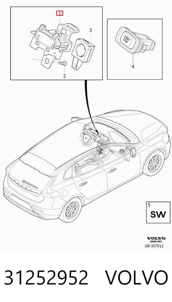 Stacyjka zapłonowa do Volvo S80 II AS, AR