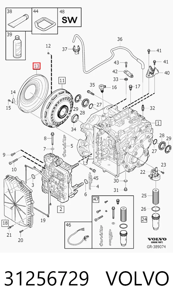 31256729 Volvo Pokrywa sprzęgła hydrokinetycznego