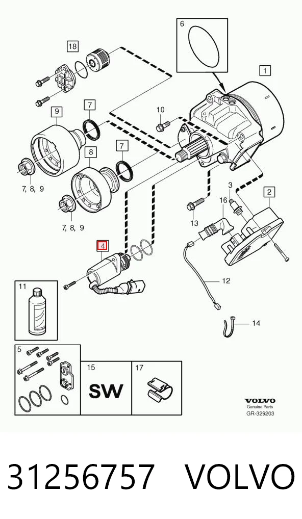 31256757 Volvo Pompa sprzęgła Haldex