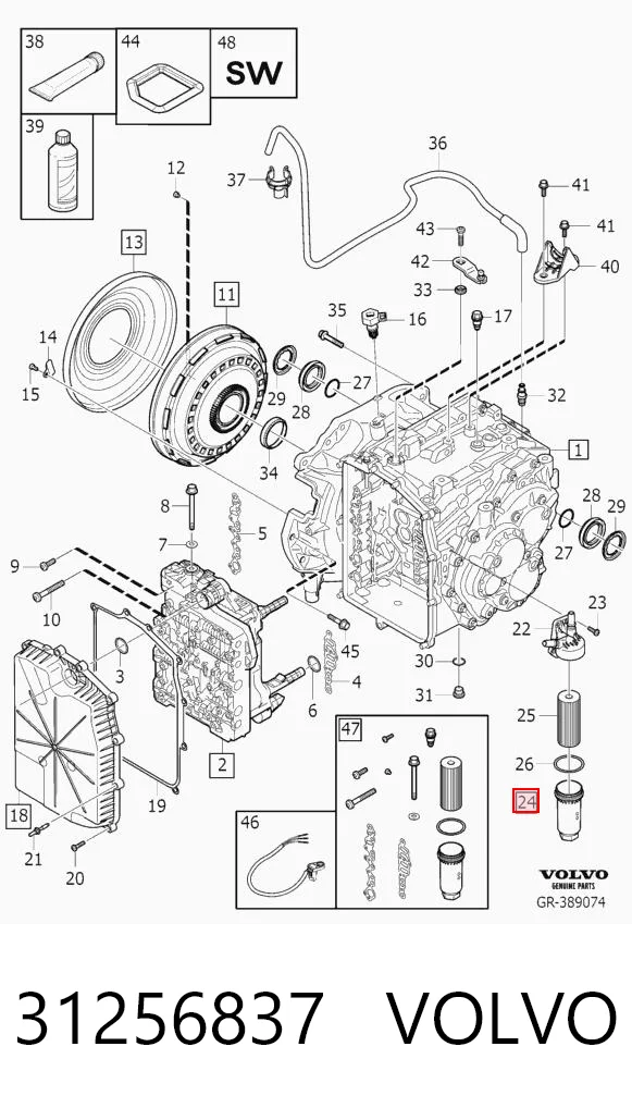 31256837 Volvo Filtr automatycznej skrzyni biegów