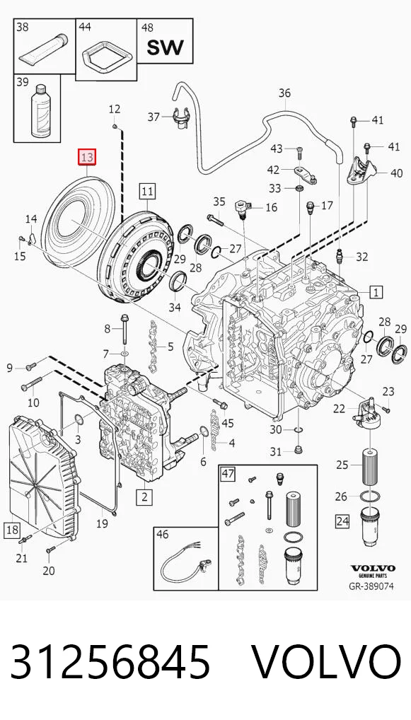 31256845 Volvo Pokrywa sprzęgła hydrokinetycznego