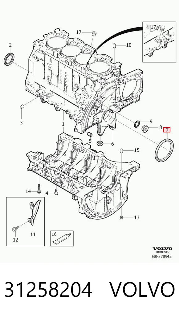  Uszczelniacz wału korbowego silnika tylny Ford Focus 3