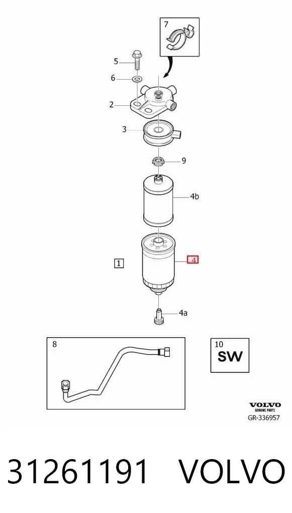 31261191 Volvo Filtr paliwa