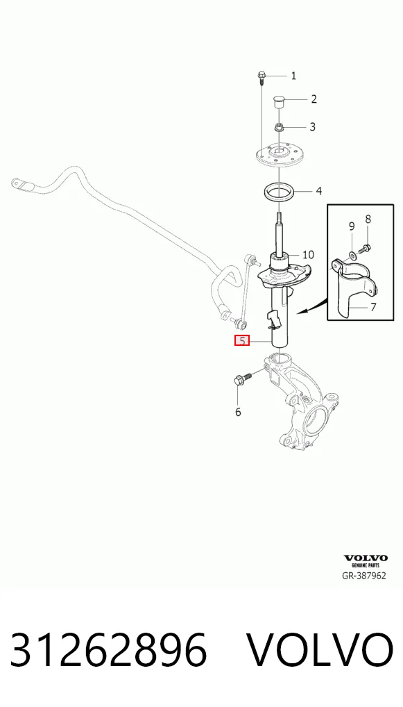 31262896 Volvo Amortyzator przedni prawy