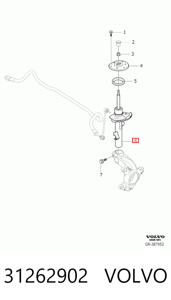 31262902 Volvo Amortyzator przedni lewy